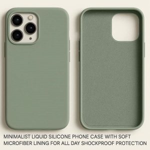 1 Minimalist Liquid Silicone Phone Case With Soft Microfiber Lining For All Day Shockproof Protection