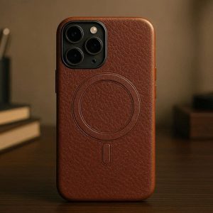 6 Magnetic Leather Texture Phone Case For MagSafe Compatibility And Luxury Professional Office Decor