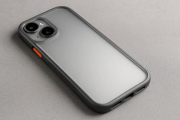 Frosted Translucent Phone Case With Contrasting Buttons For Modern Industrial Look And Secure Grip